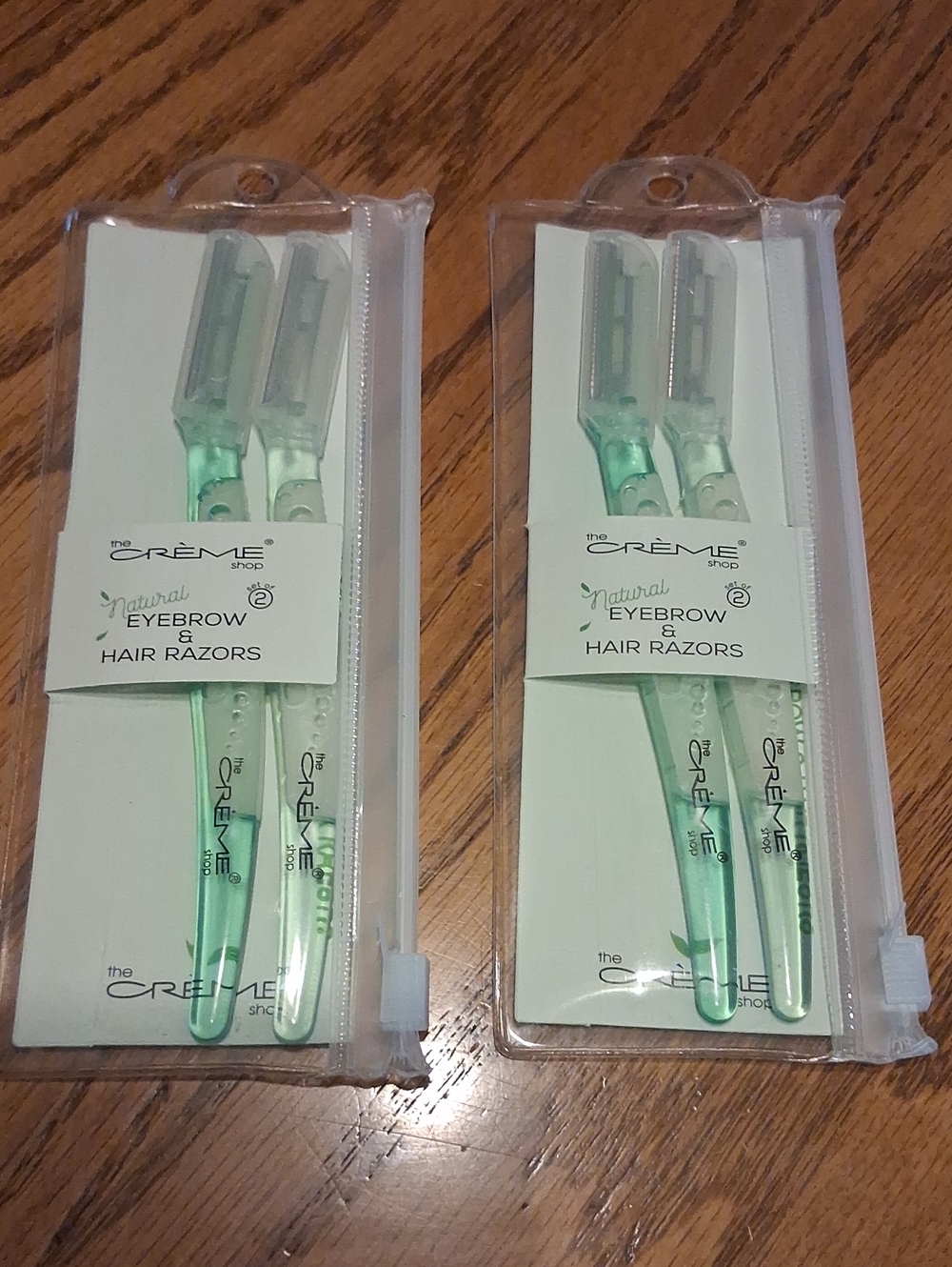 The Crème Shop Green Eyebrow & Hair Razors - 2-Pack